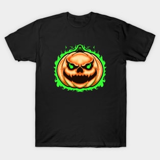 Scary Pumpkin halloween Head T-Shirt